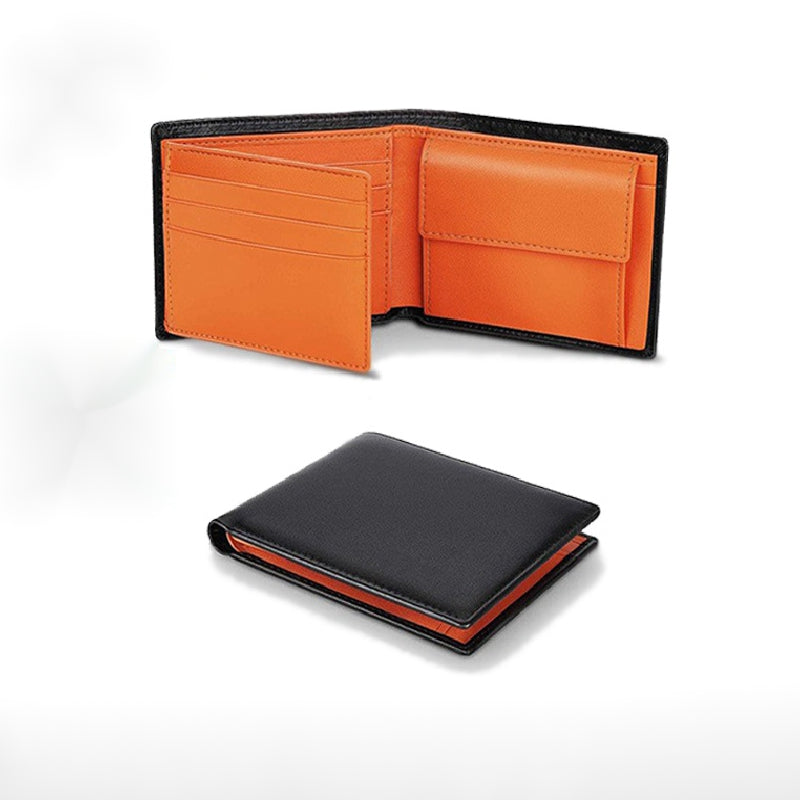 Men's RFID Leather Wallet Slim Card Slot Coin Pocket Money Clip