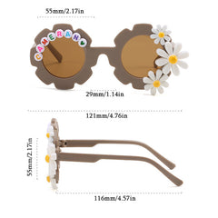 Flower Men's Sunglasses with English Letters & Glasses Case