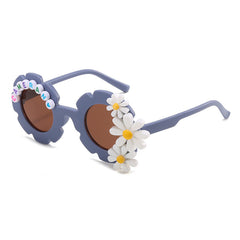 Flower Men's Sunglasses with English Letters & Glasses Case