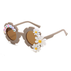Flower Men's Sunglasses with English Letters & Glasses Case