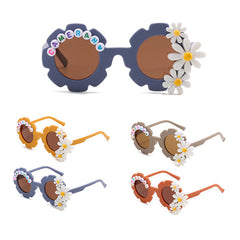 Flower Men's Sunglasses with English Letters & Glasses Case