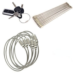 5pcs Stainless Steel Keychain Cable Rope for Hiking