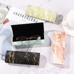 Marble Pattern Magnetic Glasses Case Waterproof PU Portable
