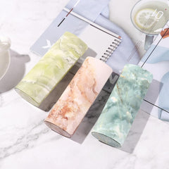Marble Pattern Magnetic Glasses Case Waterproof PU Portable