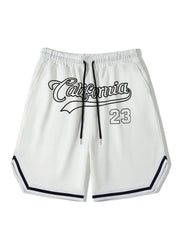 California 58 Solid Stripe Shorts Men's Comfy Elastic Waist Drawstring Shorts