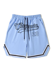 California 58 Solid Stripe Shorts Men's Comfy Elastic Waist Drawstring Shorts