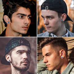 Stainless Steel Cross Screw Stud Earrings for Men