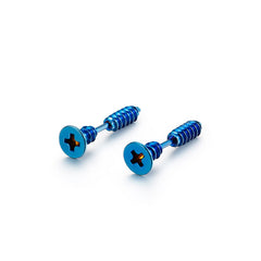 Stainless Steel Cross Screw Stud Earrings for Men