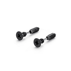 Stainless Steel Cross Screw Stud Earrings for Men