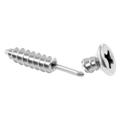 Stainless Steel Cross Screw Stud Earrings for Men
