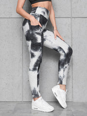 Tie Dye Honeycomb Yoga Leggings High Waist Hip Lifting Sports Pants