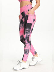 Tie Dye Honeycomb Yoga Leggings High Waist Hip Lifting Sports Pants