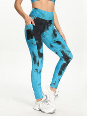Tie Dye Honeycomb Yoga Leggings High Waist Hip Lifting Sports Pants