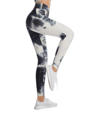 Tie Dye Honeycomb Yoga Leggings High Waist Hip Lifting Sports Pants