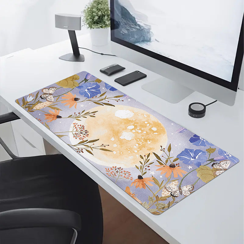 Flower Pattern Extended Mouse Pad for Enhanced Gaming Experience