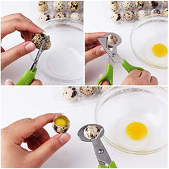 Calary Quail Egg Cutter Scissors Kitchen Shears Tool Green