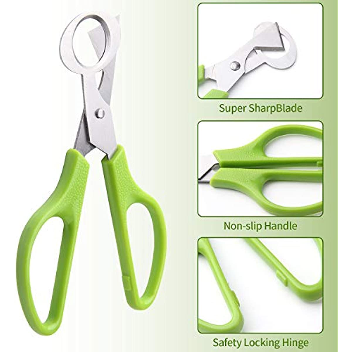 Calary Quail Egg Cutter Scissors Kitchen Shears Tool Green