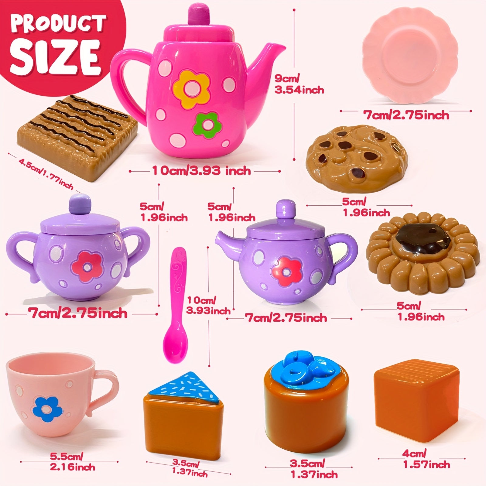 Princess Tea Party Play Set for Little Girls - Pretend Teapot & Cups