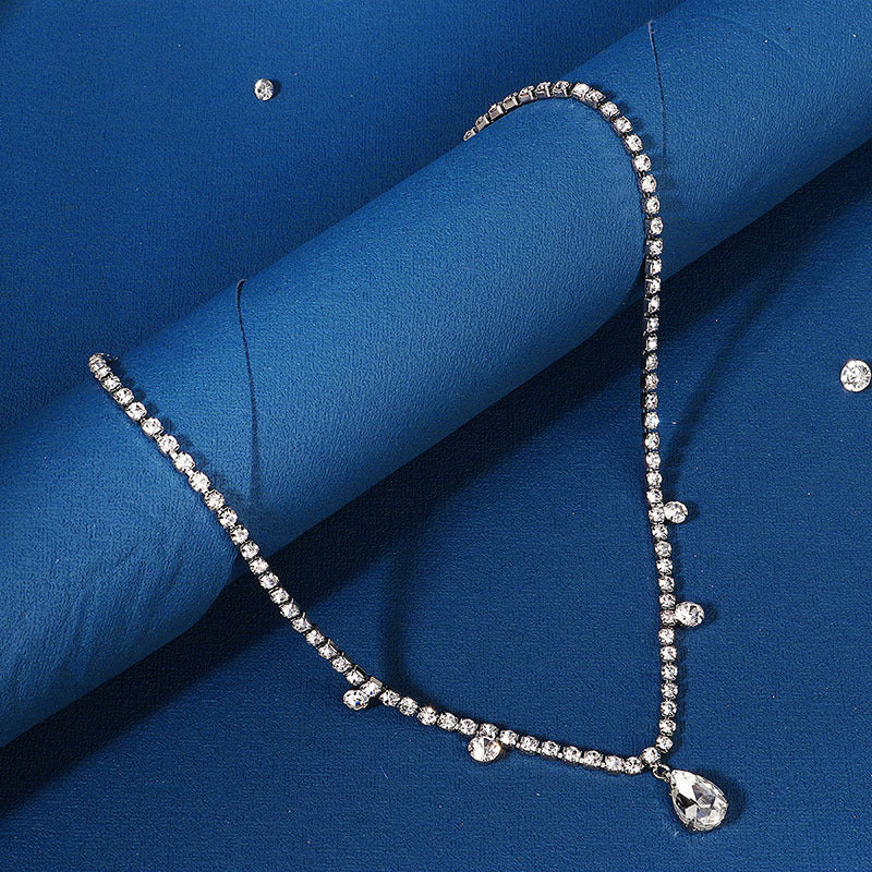 Rhinestone Head Jewelry Chain with Pendant for Women's Hair