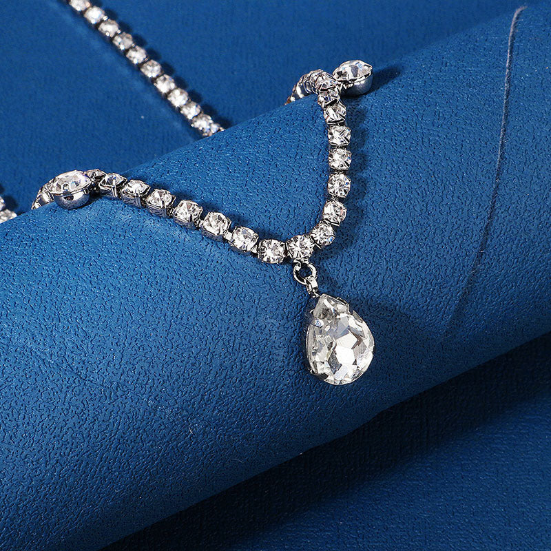Rhinestone Head Jewelry Chain with Pendant for Women's Hair