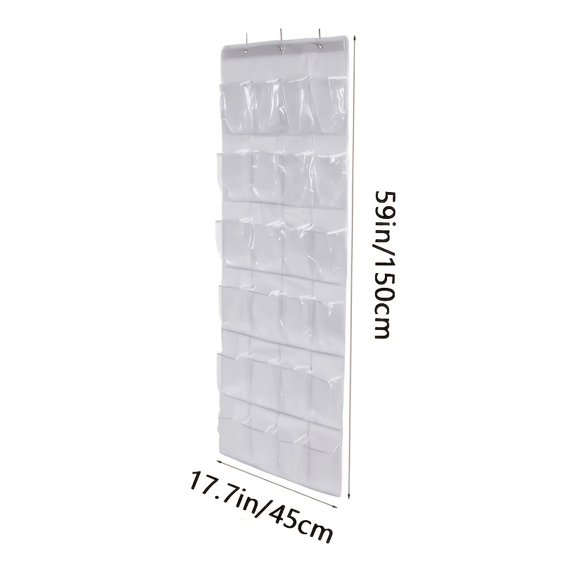 24 Grids Shoe Storage Bag Over the Door Shoe Organizer with 3 Hooks