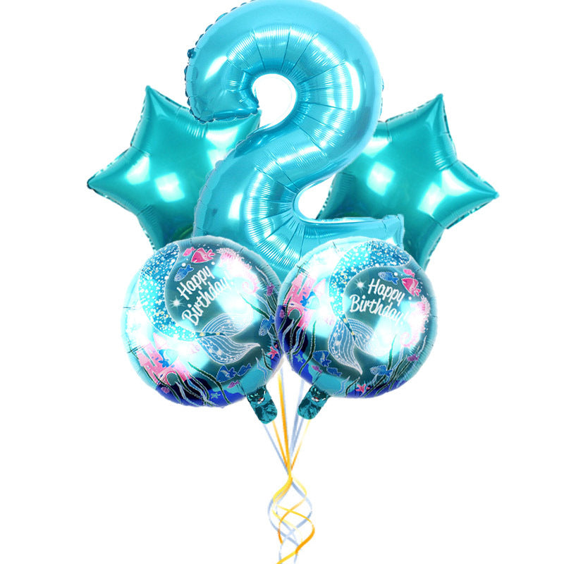 Mermaid Digital Balloon Set for Birthday Parties and Company Meetings