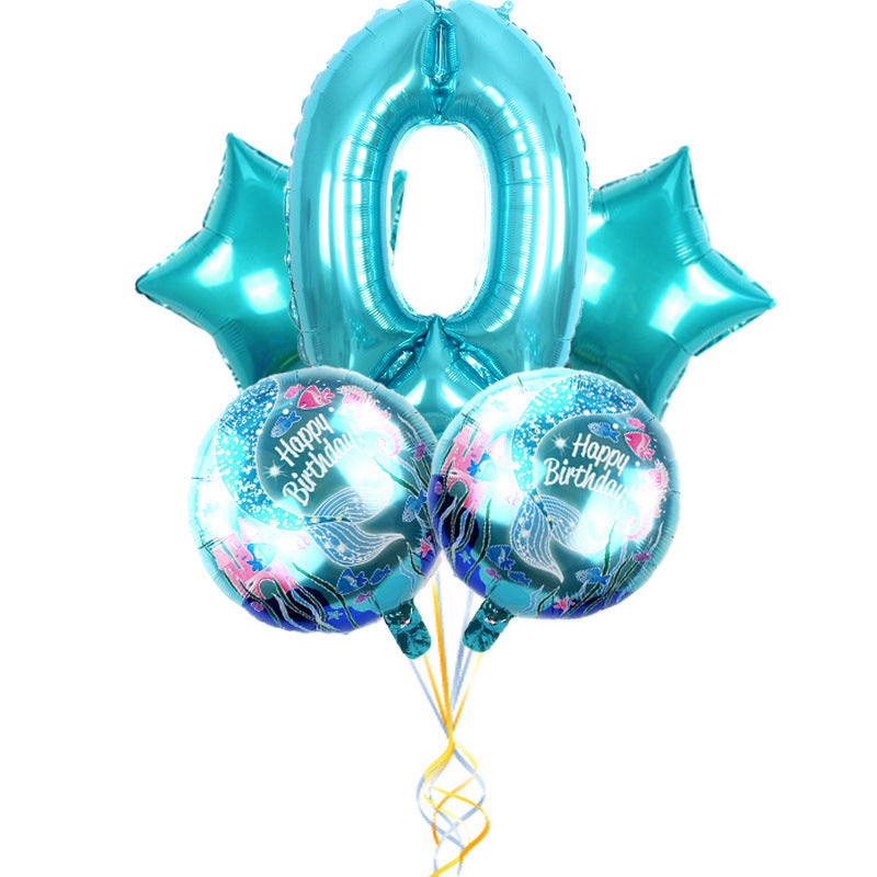 Mermaid Digital Balloon Set for Birthday Parties and Company Meetings