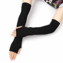 Y2K Hip Hop Knitted Fingerless Gloves for Women