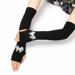 Y2K Hip Hop Knitted Fingerless Gloves for Women