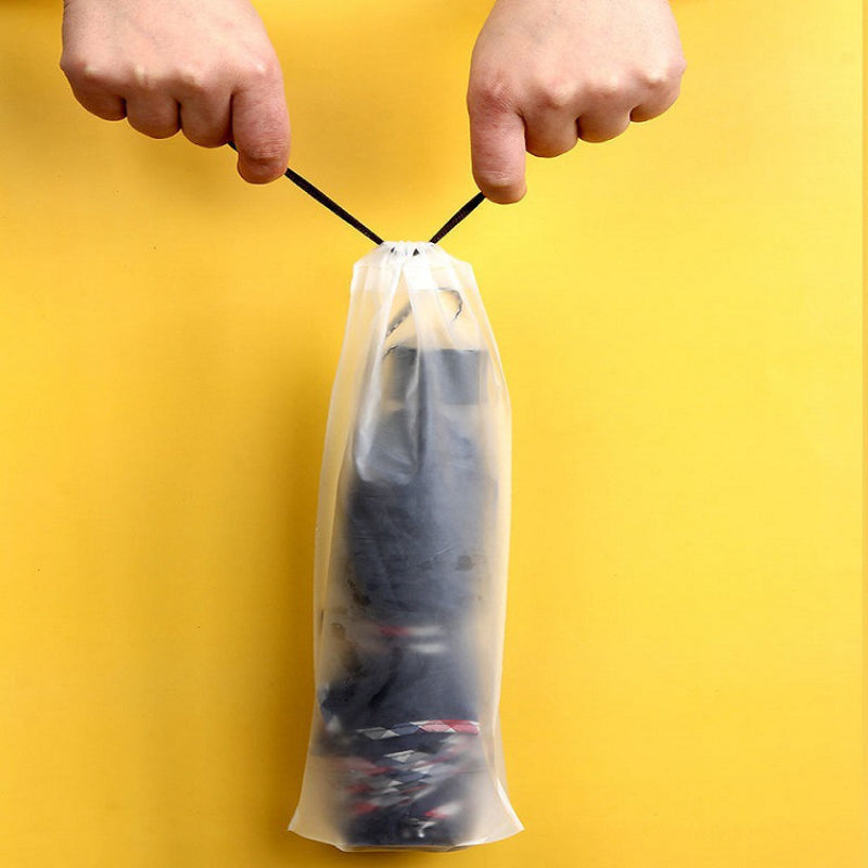 Reusable Portable Umbrella Organizer Drawstring Bag Matte Translucent