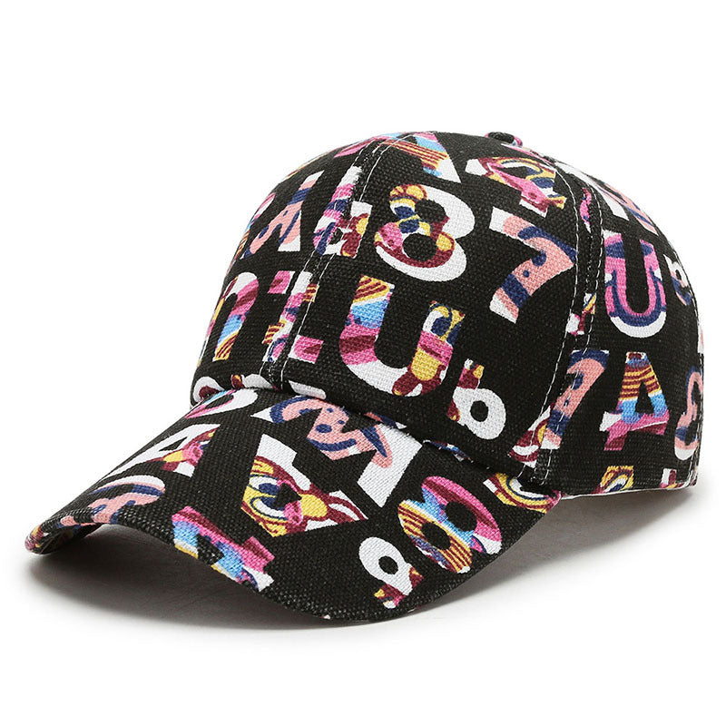 Graffiti Printed Baseball Cap Cotton Sun Hat Men Summer Hat Adjustable
