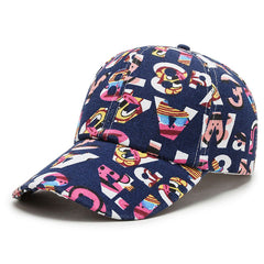 Graffiti Printed Baseball Cap Cotton Sun Hat Men Summer Hat Adjustable