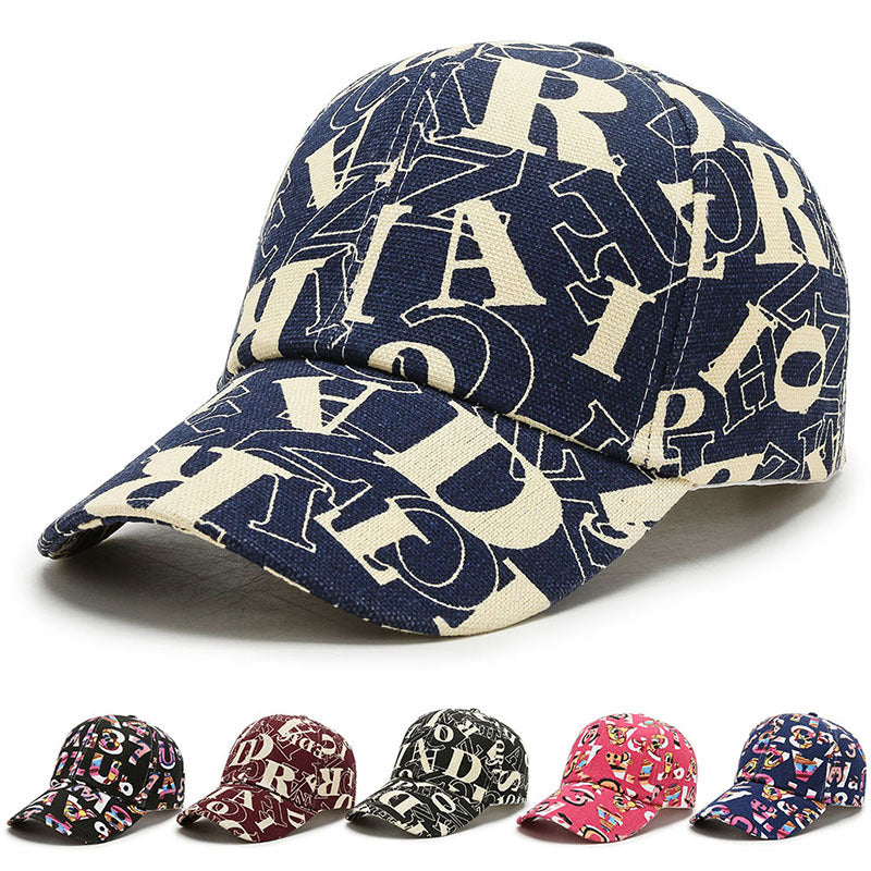 Graffiti Printed Baseball Cap Cotton Sun Hat Men Summer Hat Adjustable