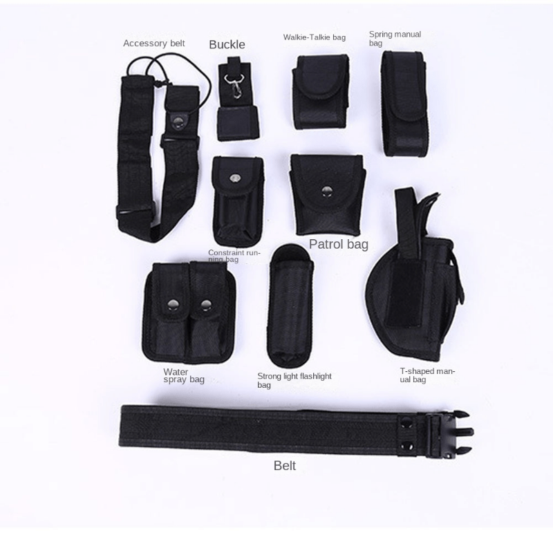 Adjustable Nylon Tactical Waist Belt Set for Security Guards