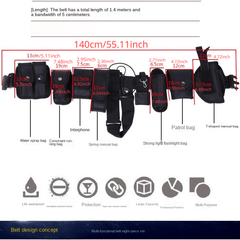 Adjustable Nylon Tactical Waist Belt Set for Security Guards