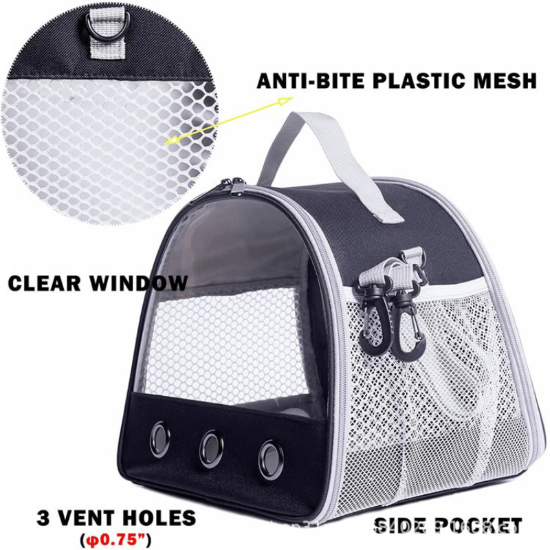 Transparent Travel Carrier for Small Pets - Guinea Pigs, Hamsters, Hedgehogs