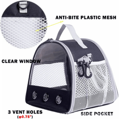 Transparent Travel Carrier for Small Pets - Guinea Pigs, Hamsters, Hedgehogs