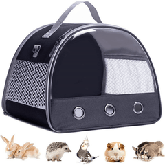 Transparent Travel Carrier for Small Pets - Guinea Pigs, Hamsters, Hedgehogs