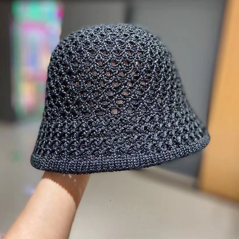 Foldable Hollow Out Sun Hat Casual Solid Cloche Hats Bucket Hat For Women