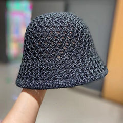 Foldable Hollow Out Sun Hat Casual Solid Cloche Hats Bucket Hat For Women