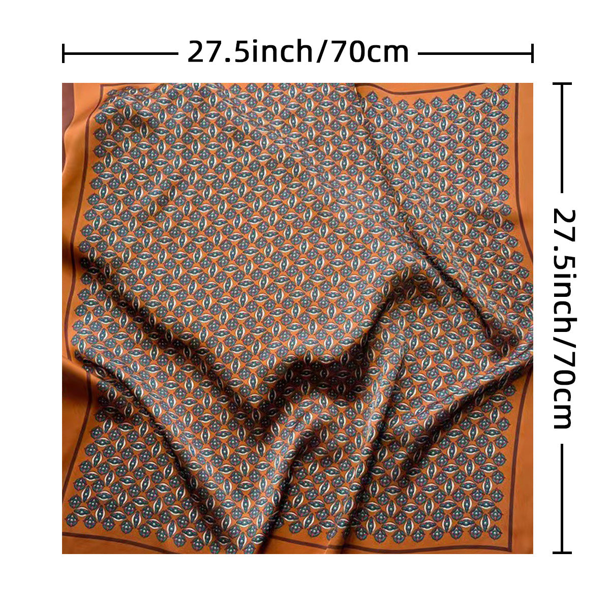 Boho Full Print Plaid Satin Bandana Women Silk Scarf Head Wrap