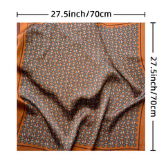 Boho Full Print Plaid Satin Bandana Women Silk Scarf Head Wrap