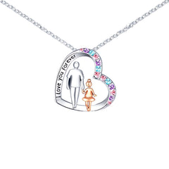 Creative Heart Daughter And Father Pendant Necklace