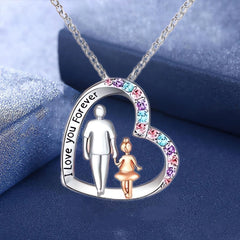 Creative Heart Daughter And Father Pendant Necklace