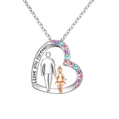 Creative Heart Daughter And Father Pendant Necklace