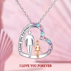 Creative Heart Daughter And Father Pendant Necklace
