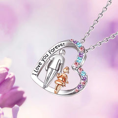 Creative Heart Daughter And Father Pendant Necklace