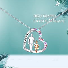 Creative Heart Daughter And Father Pendant Necklace