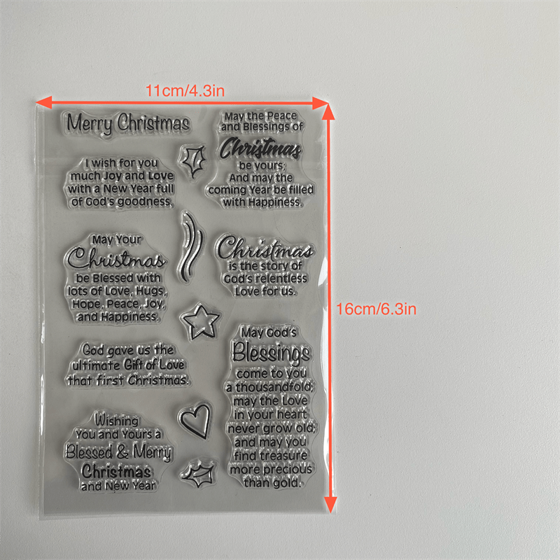 1pc Merry Christmas Clear Silicone Stamp for DIY Scrapbooking