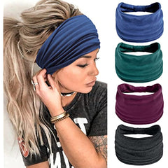 Wide Headband Exercise Elastic Non Slip Running Yoga Sweat Band